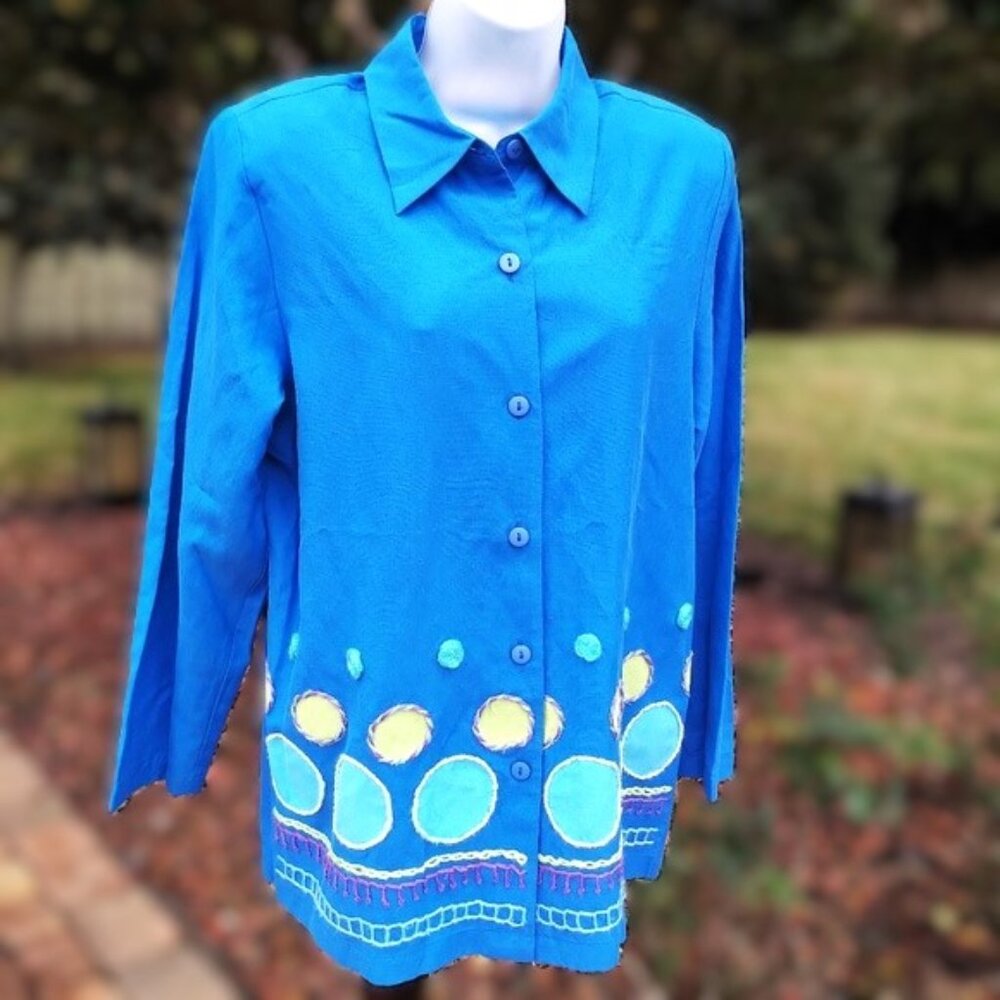 Beautiful Silk Linen Blend Blouse by Silk Lore NWT
